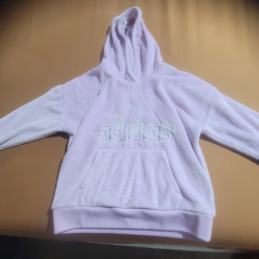 Girls Adidas hoodie - light purple. Youth L